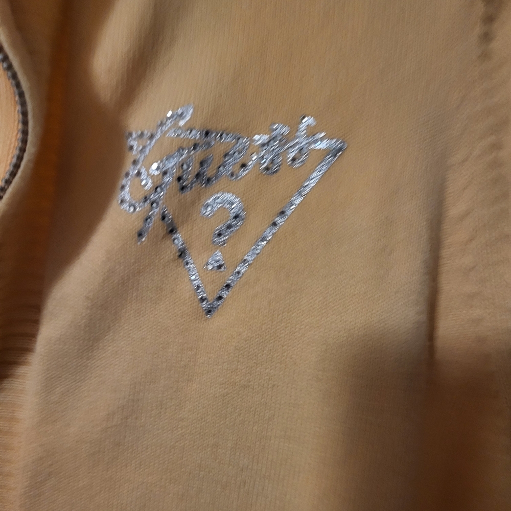 Guess Women's Zip-Up Hoodie in Peach - Picture 2 of 5
